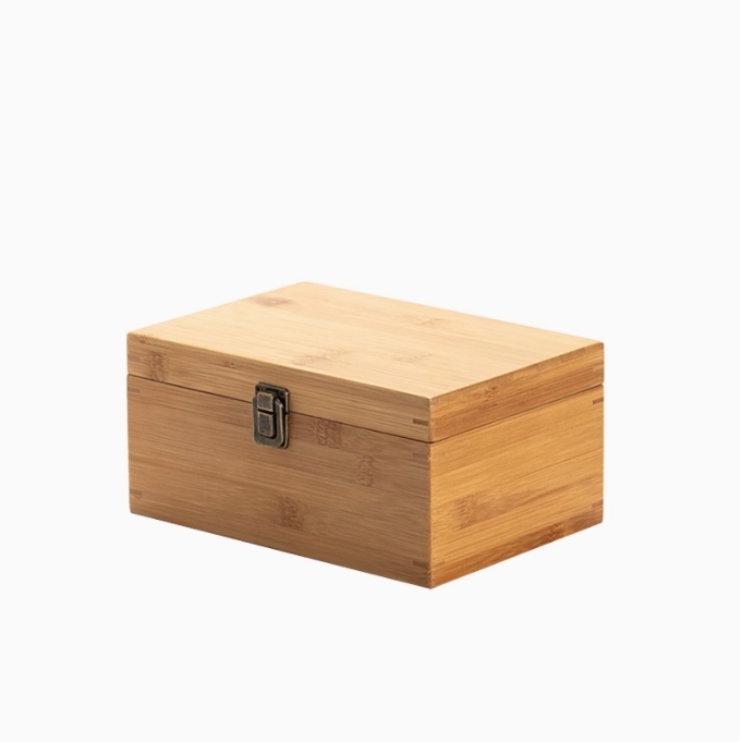 竹木翻盖收纳盒